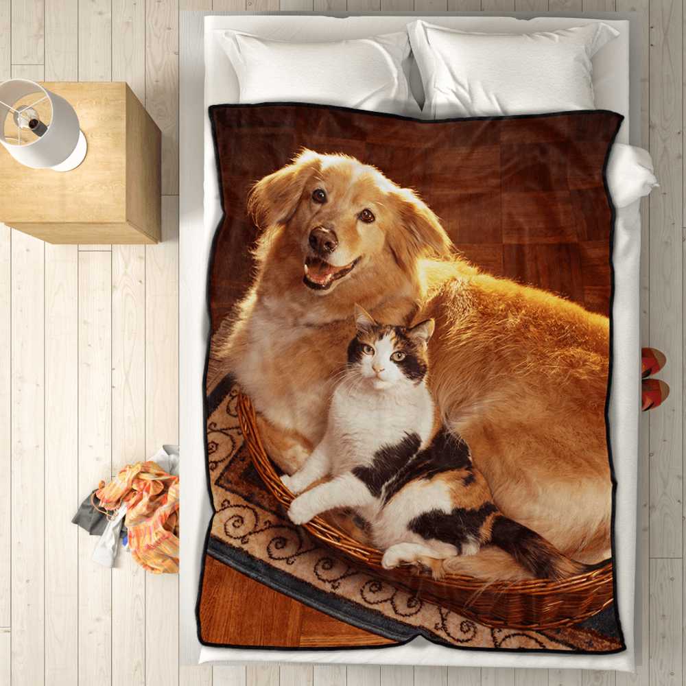 Personalized Dog Photo Fleece Blanket - Perfect Pet Lover's Gift
