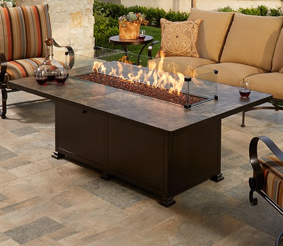 Santorini Rectangle Chat Height Fire Pit with Manual Ignition
