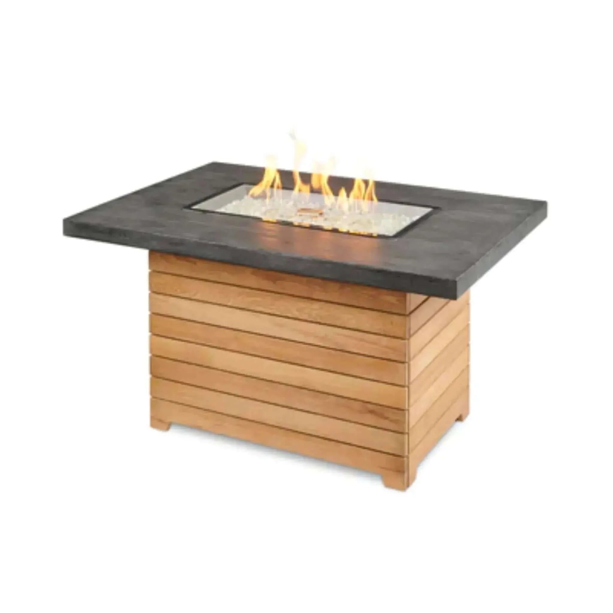 Darien Rectangular Gas Fire Pit Table with Supercast™ Concrete Base