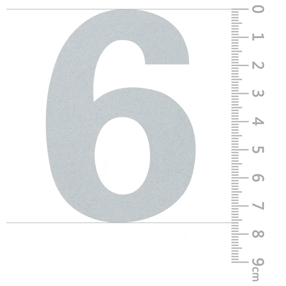 Reflective Address Numbers for Mailboxes - 3”H, Silver White Vinyl Decals