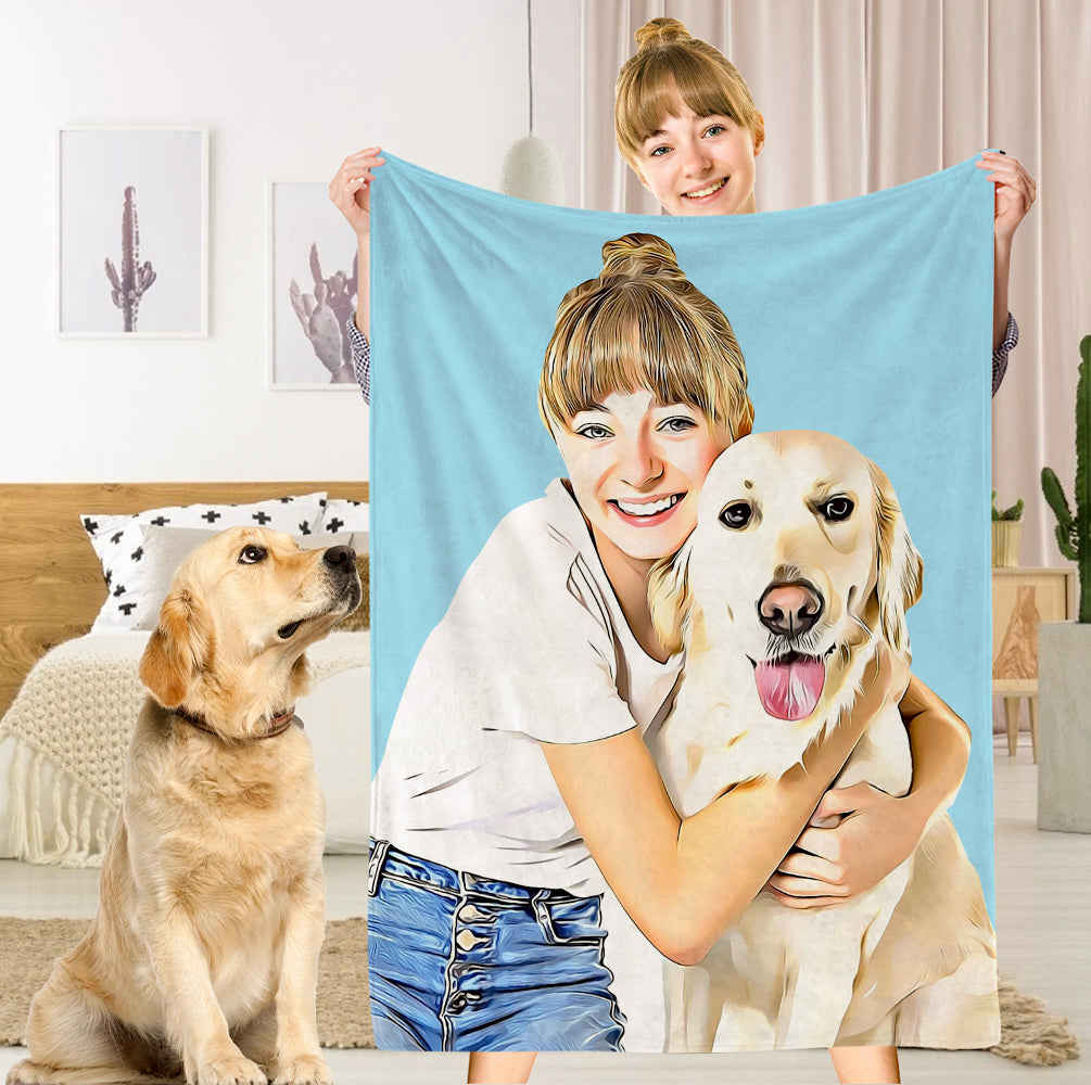 Personalized Dog Photo Fleece Blanket - Perfect Pet Lover's Gift
