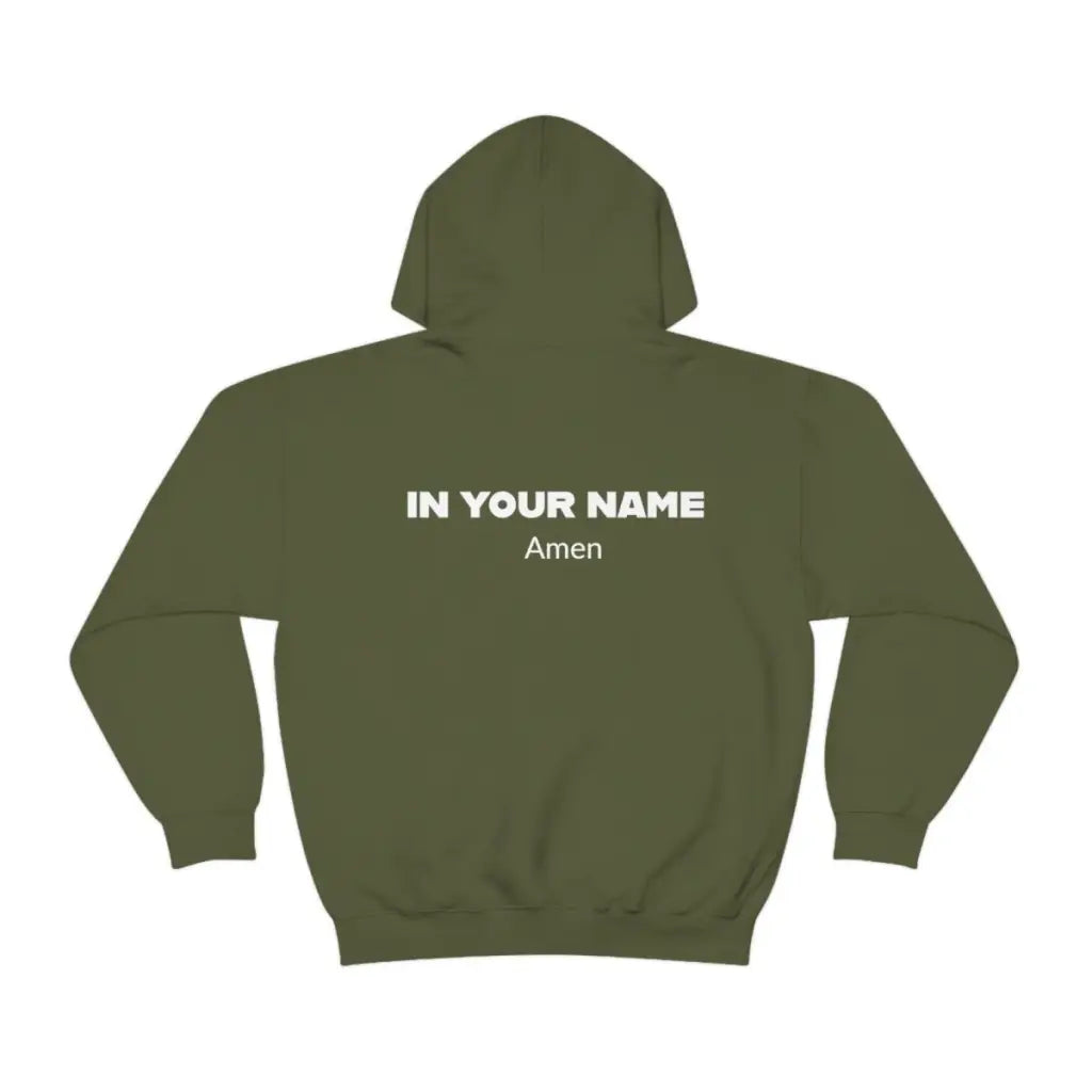 Unisex Christian Faith Hoodie - In Your Name Amen Design
