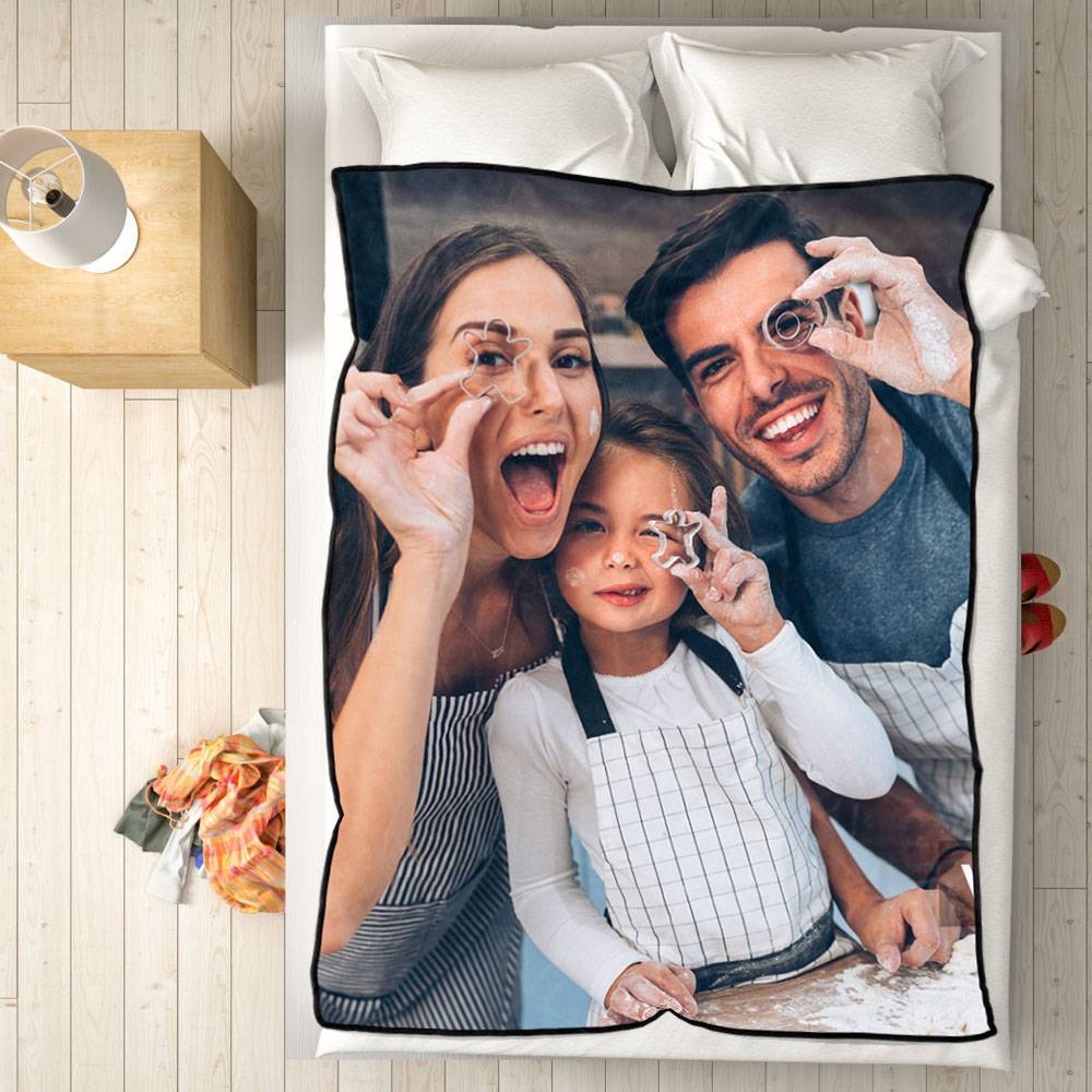 Customizable Family Photo Fleece Blanket