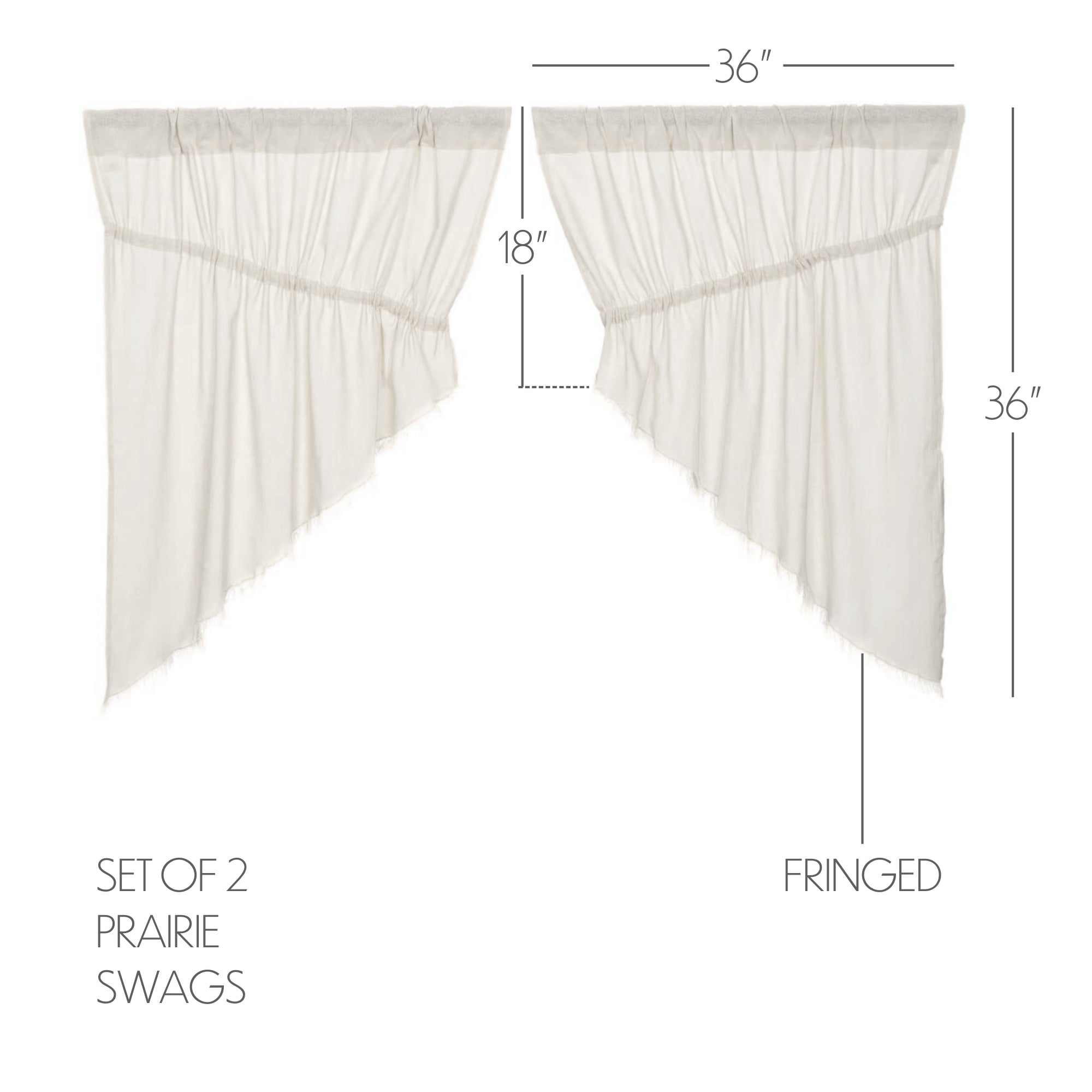 Elegant Tobacco Cloth Swag Curtains with Fringed Detail