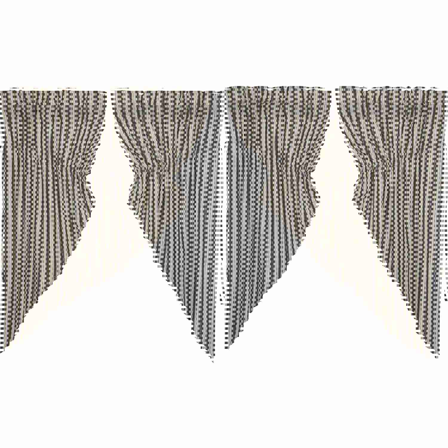 Classic Ashmont Ticking Stripe Lined Prairie Swag Curtains