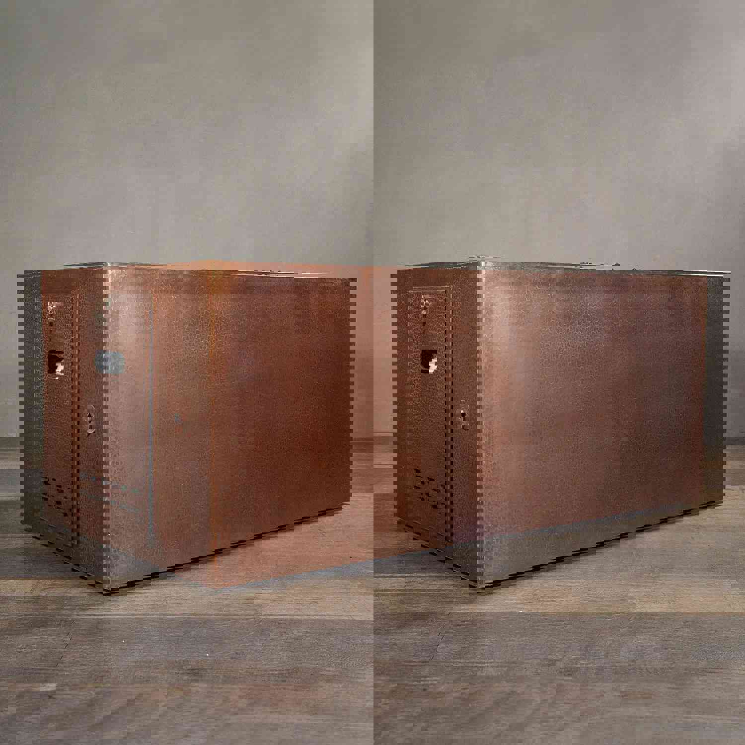 60 x 32 Moreno Copper Rectangle Gas Fire Pit with Hidden Propane Tank