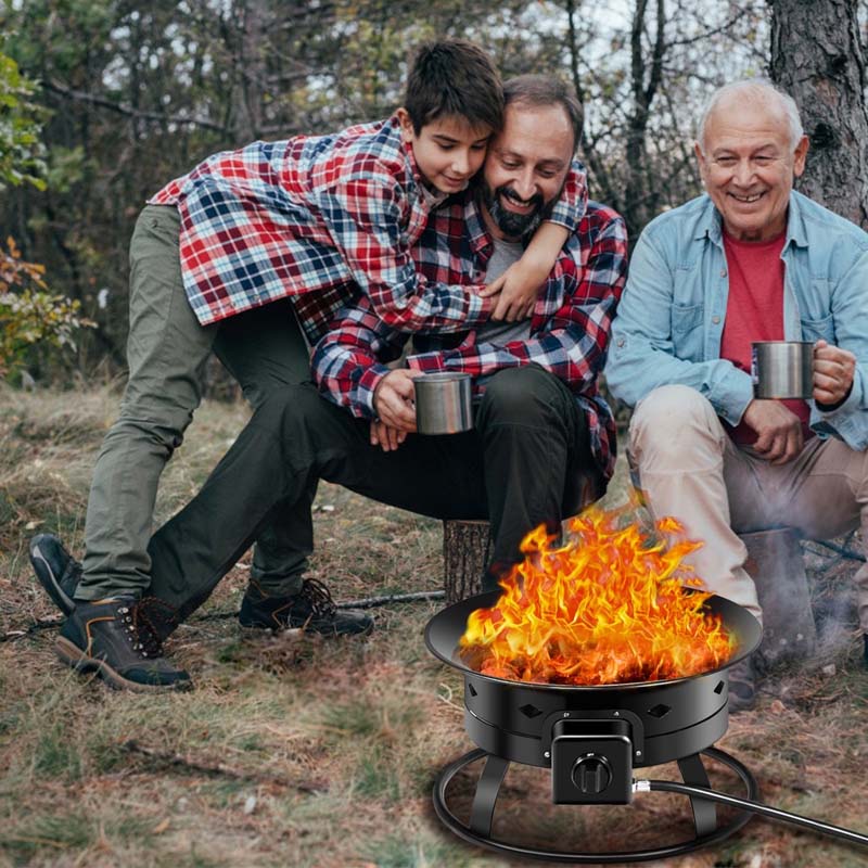 Portable Outdoor Propane Fire Pit with Lava Rocks