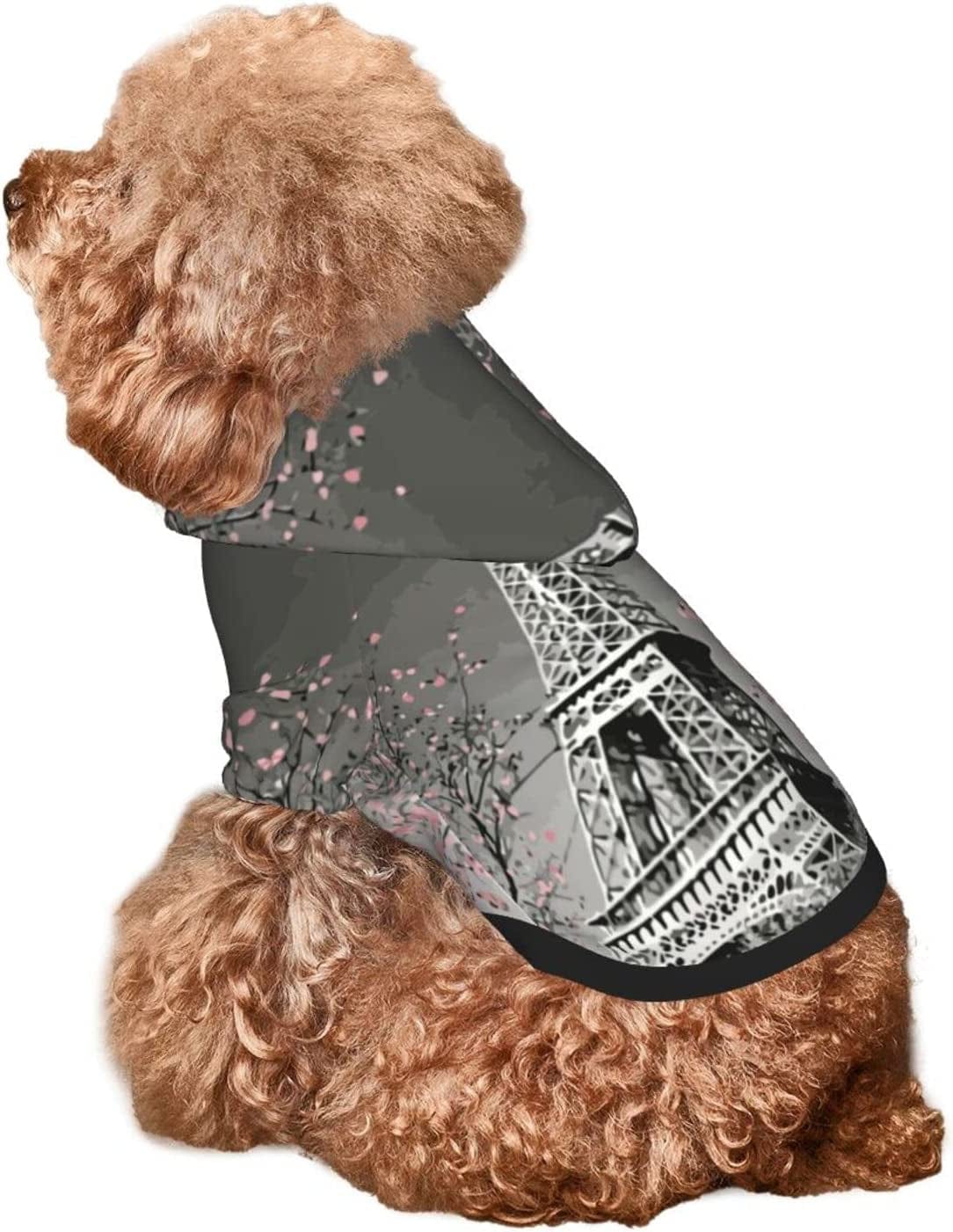 Elegant Paris Tower-Themed Pet Hooded Sweatshirt