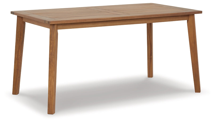 Janiyah Outdoor Acacia Wood Dining Table