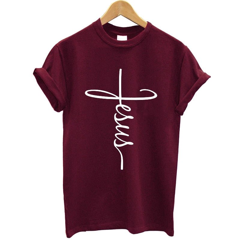 Women's Eye Print Jesus T-Shirt - Casual Summer Tops
