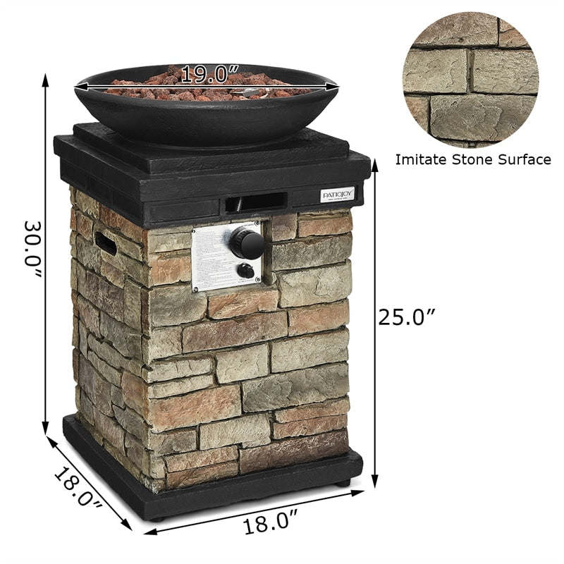 40,000 BTU Outdoor Propane Fire Pit with Weather-Resistant Cover