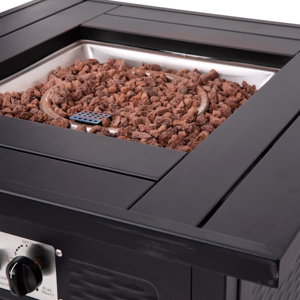 Olympia 28 Square Outdoor Propane Fire Pit Table with Modern Features