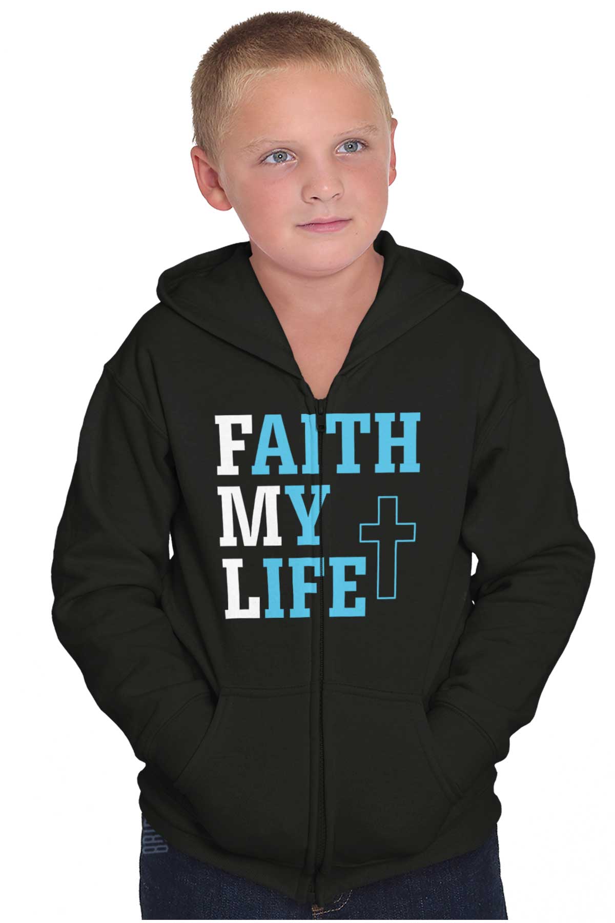 Embrace Your Faith with Christ-Inspired Youth Zip Hoodie
