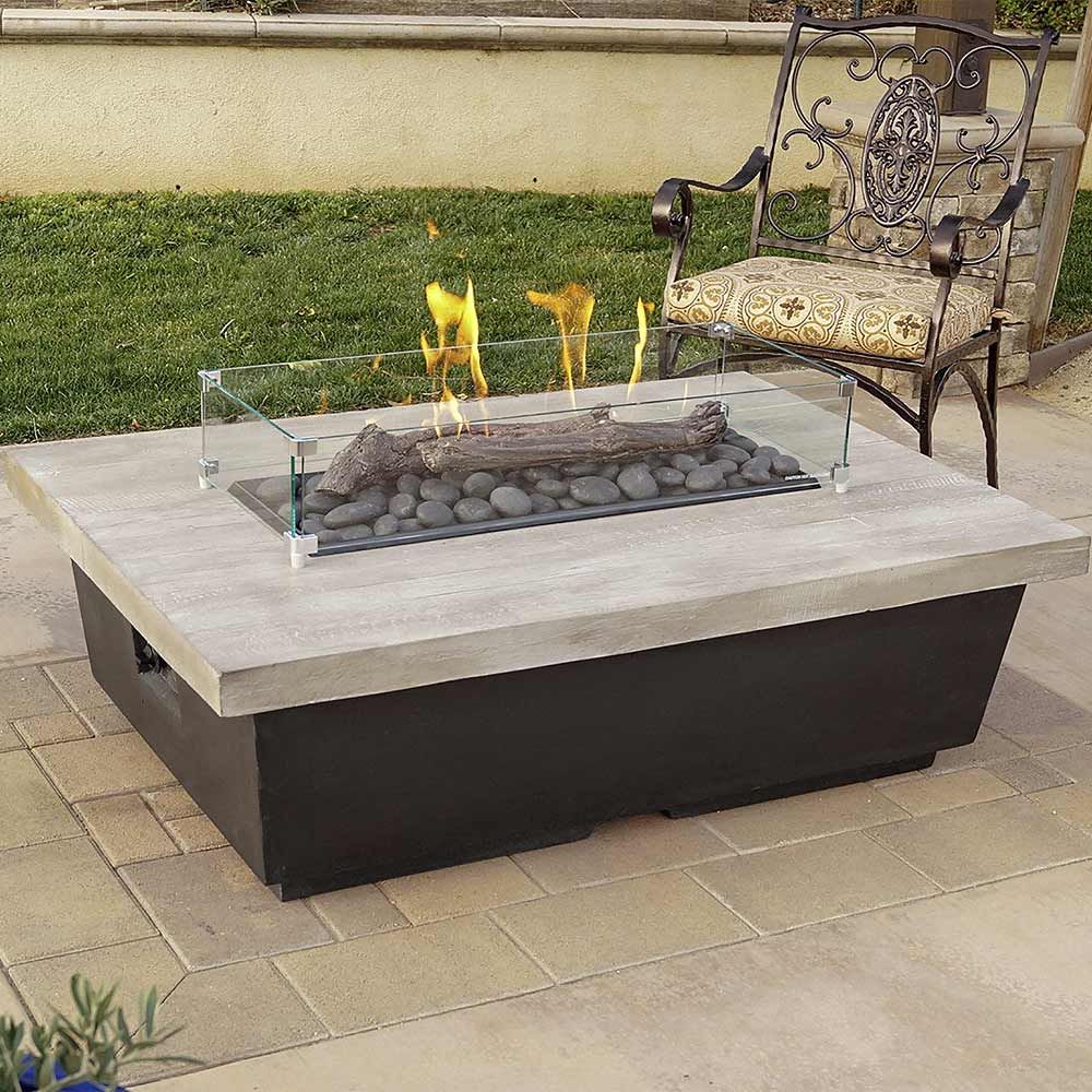 American Fyre Designs 785-BA Reclaimed Wood Propane Fire Pit Table