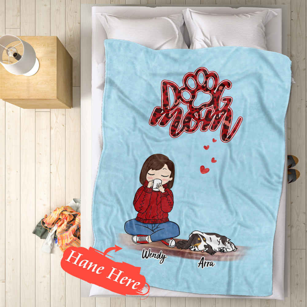 Personalized Halloween Fleece Blanket with Pets Design