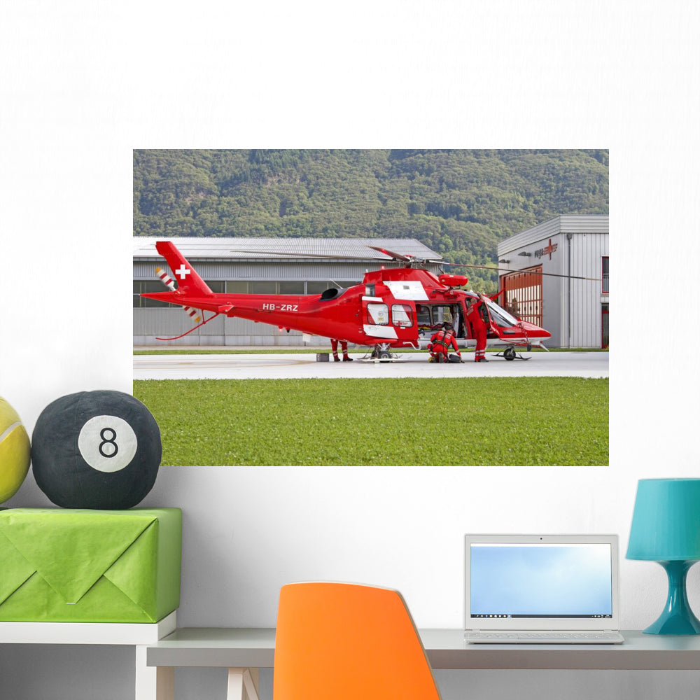 Augustwestland AW109 Helicopter Swiss-Themed Wall Decal
