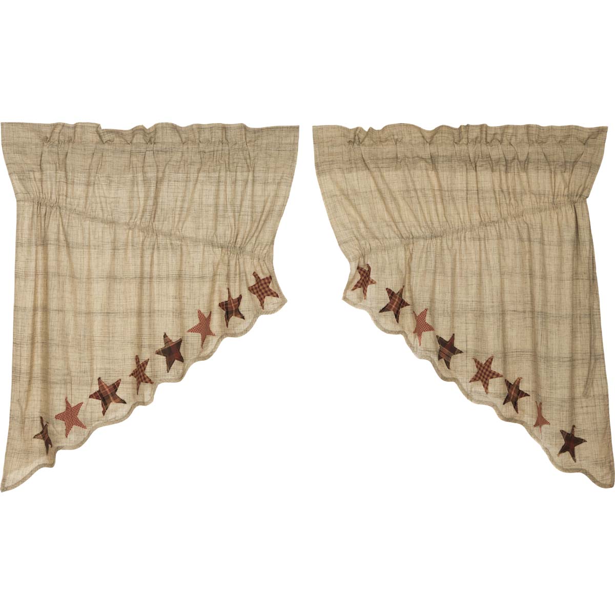Rustic Star Swag Set for Country-Style Window Decor