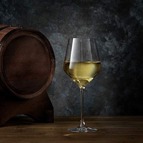 JoyJolt Layla White Wine Glasses, Premium Czech Crystal, Set of 4