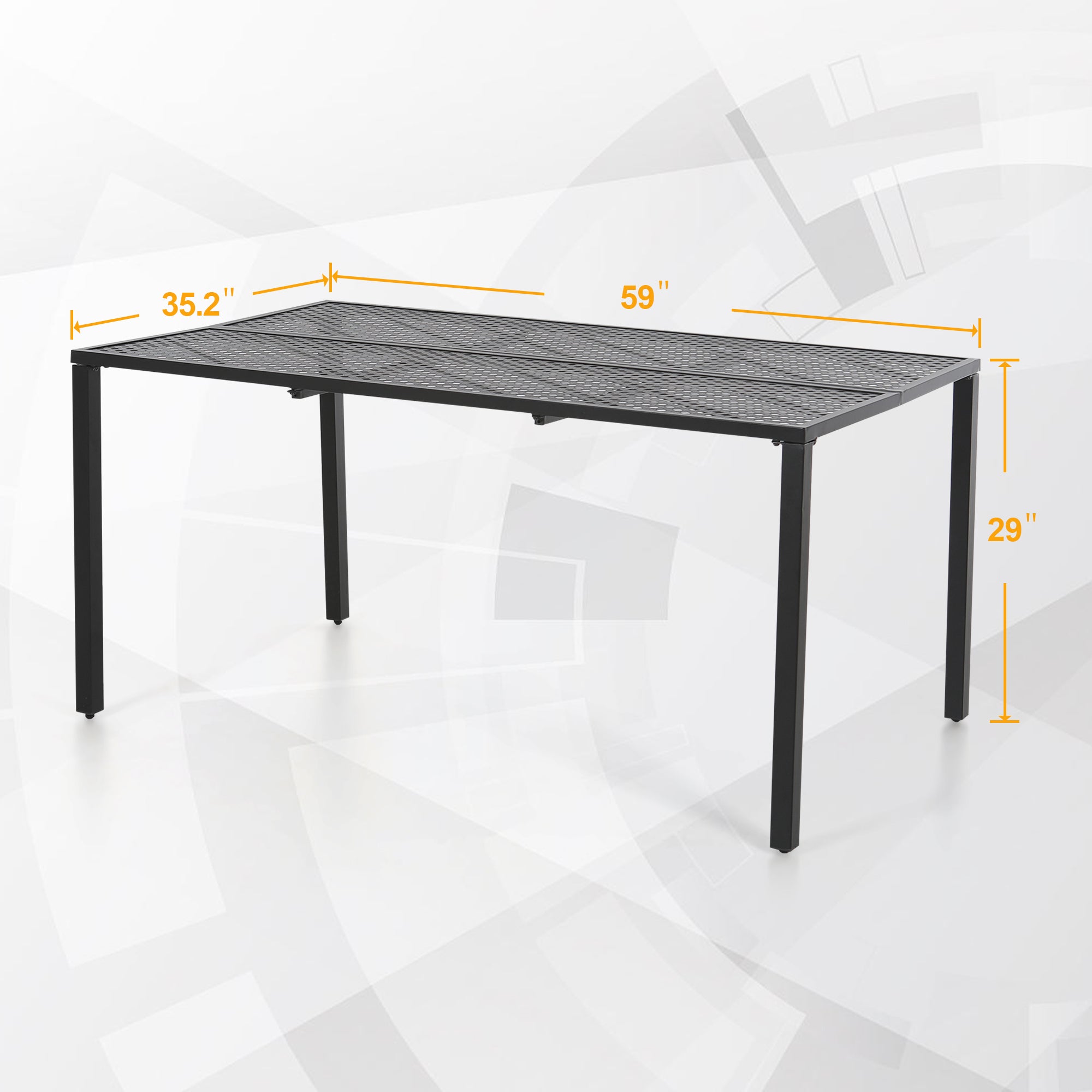 Phi Villa 7-Piece Outdoor Dining Set with Metal Steel Chairs and Rectangle Table