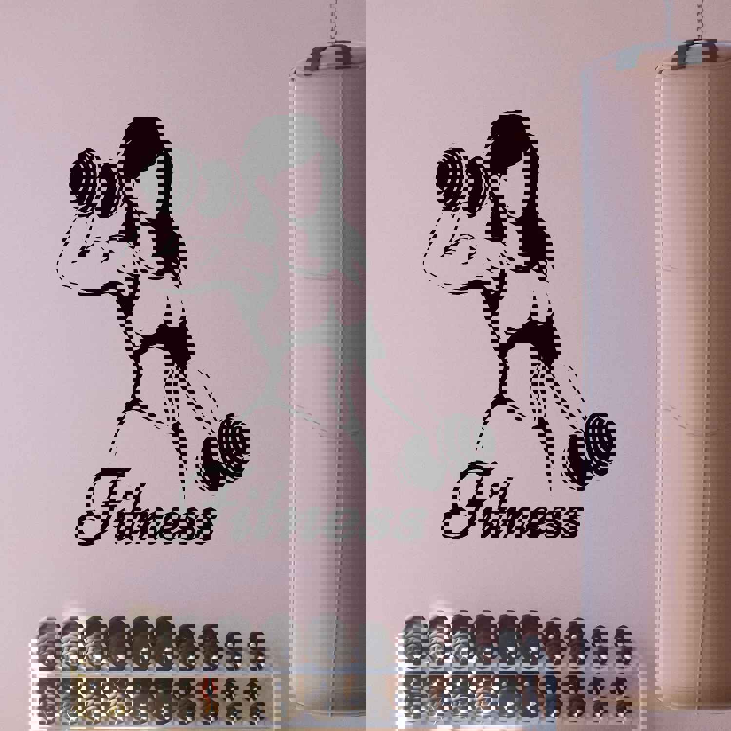 Premium Vinyl Fitness Girl Decal with Dumbbells
