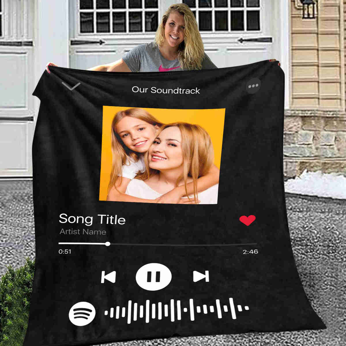 Personalized Music Code Photo Fleece Blanket