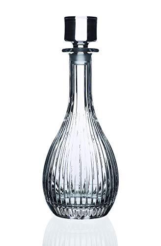 Elegant Clear Crystal Decanter with Stopper for Whiskey, Vodka, and More