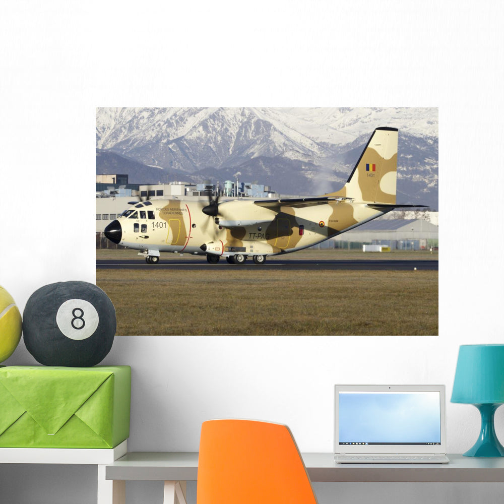 Chadian Air Force C-27J Grounded Wall Decal - Vibrant Aviation Decor