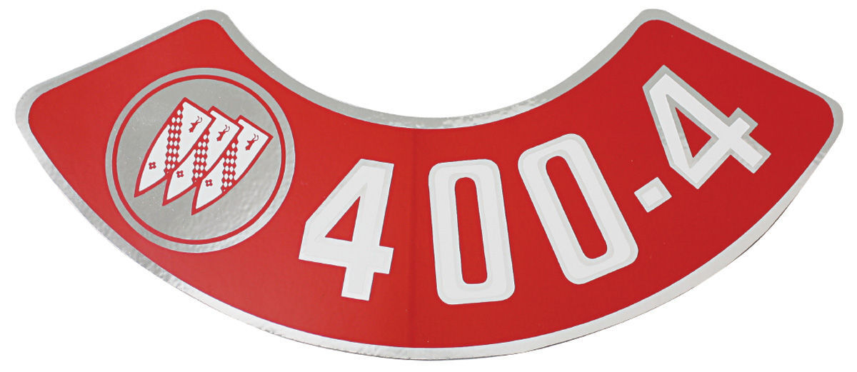 Air Cleaner Decal 400-4V for 1968-1972 Buick Models
