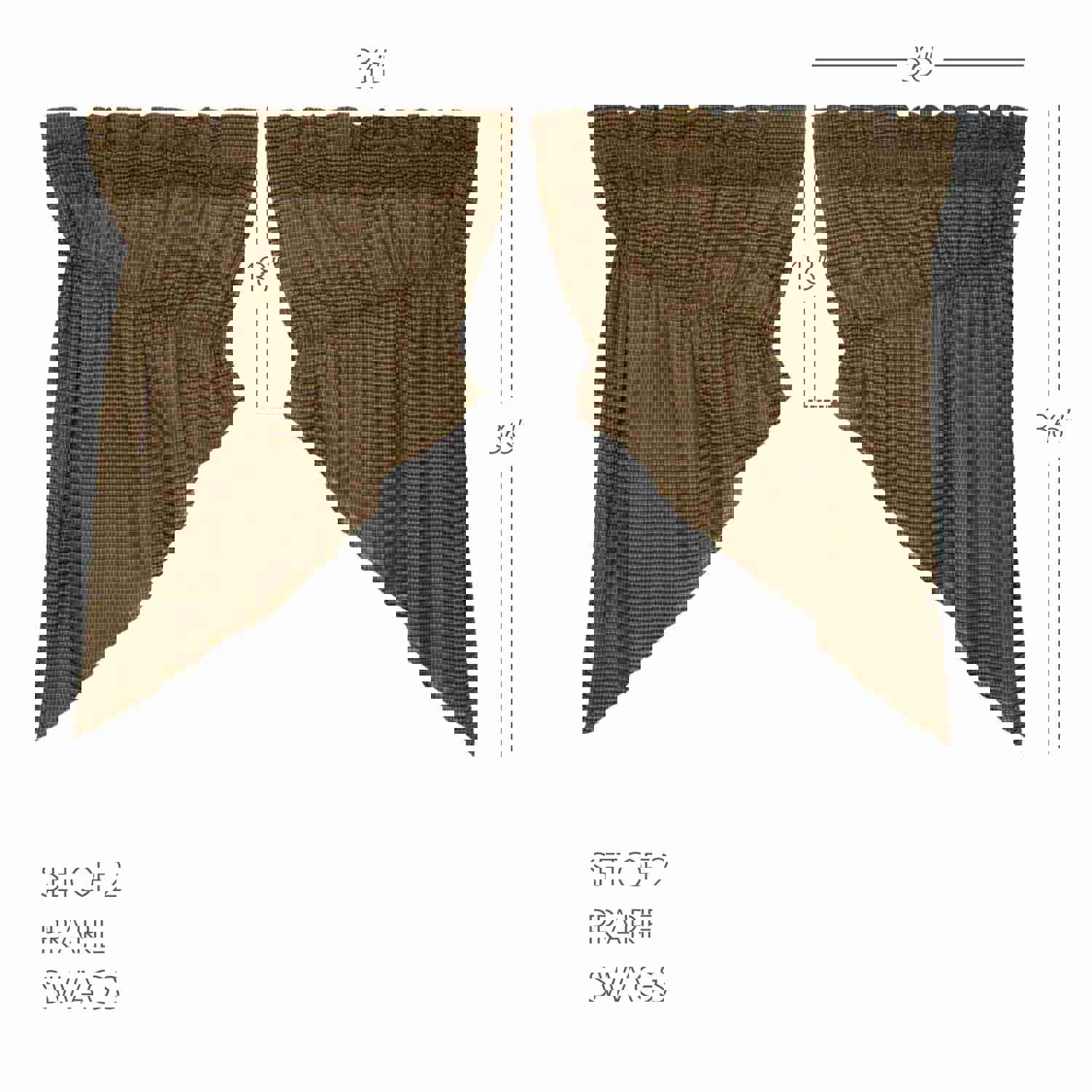 Elegant Country-Style Window Swag Set with Plaid Pattern