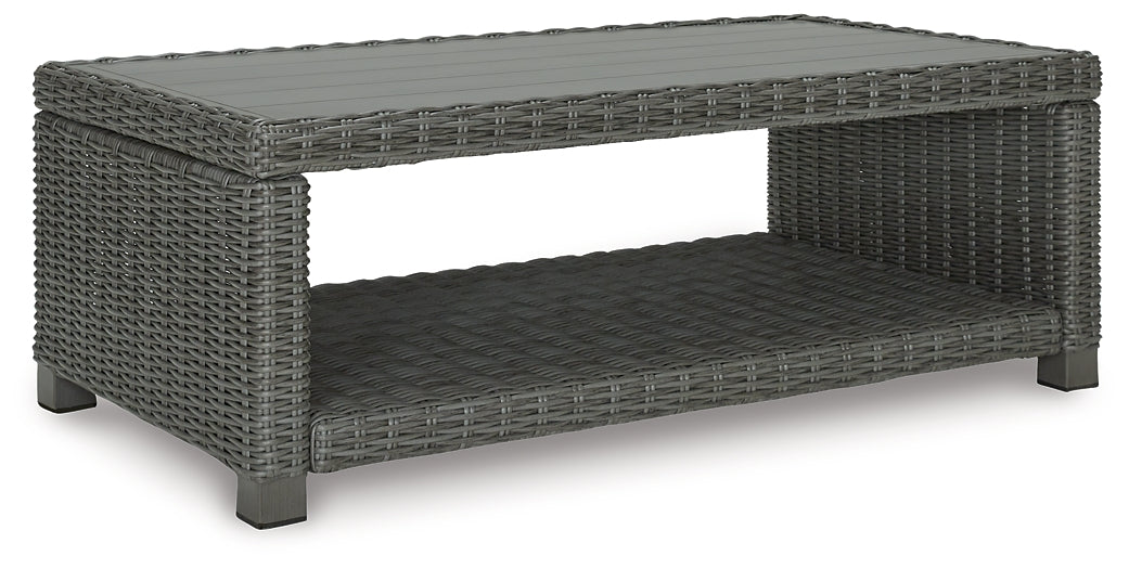 Elegant Gray Outdoor Resin Wicker Cocktail Table