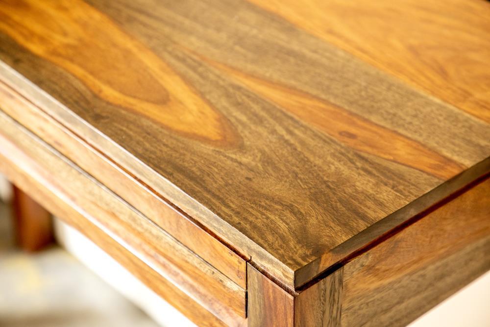 Elegant Sheesham 2-Drawer Console Table in Warm Chestnut