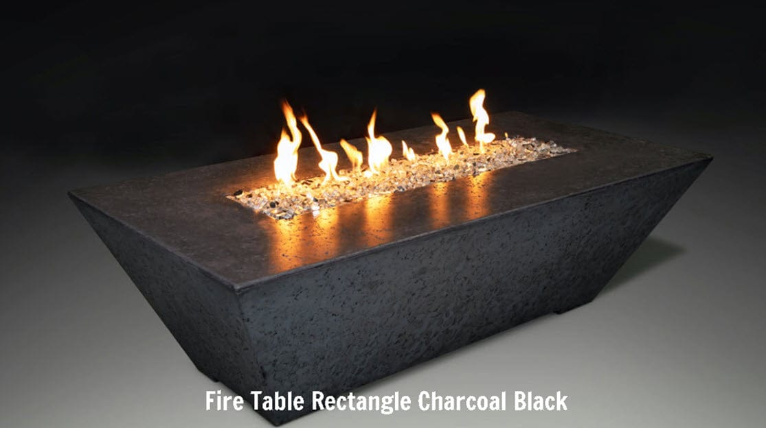 Grand Canyon Olympus Rectangular Concrete Gas Fire Pit, 60x30-Inch