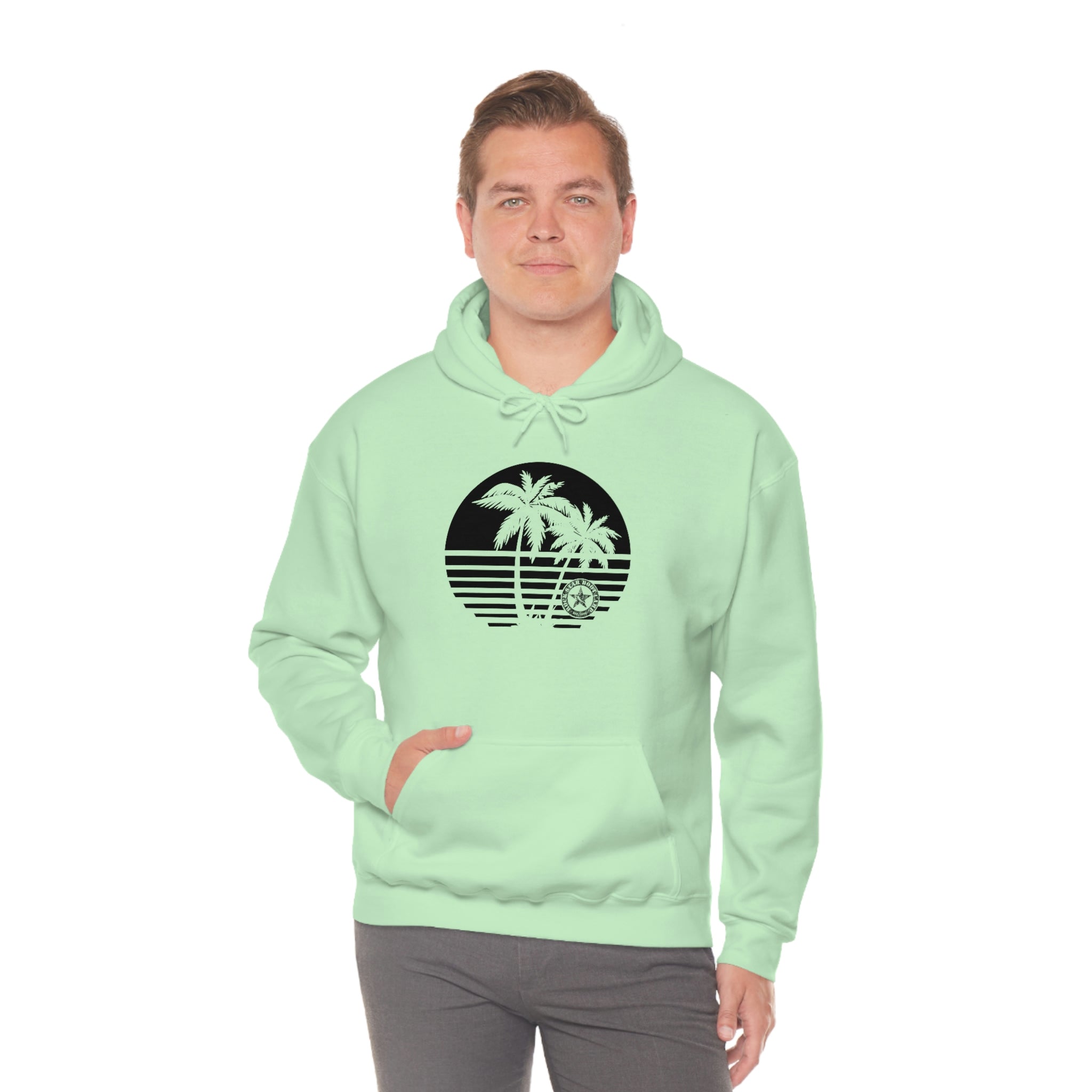 RSBC Unisex Heavy Blend Hooded Sweatshirt - Mint Palm Right Black