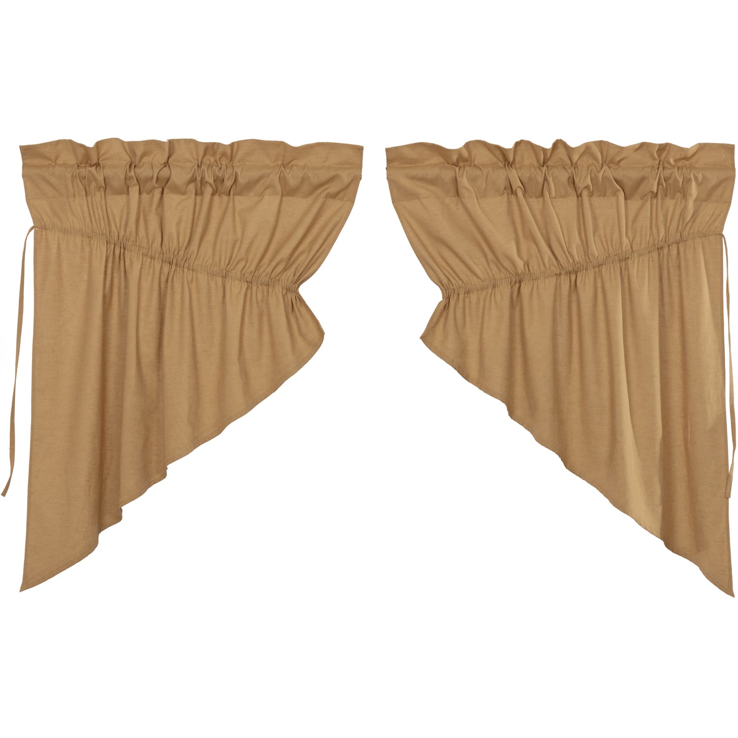 Elegant Country Style Flax Antique White Swag Curtains
