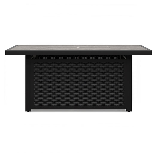 Elegant Outdoor Fire Pit Table with Weather-Resistant Wicker