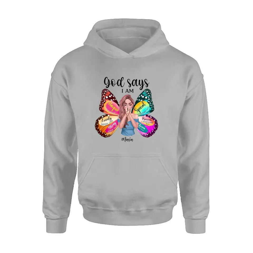 Custom Personalized Prayer T-Shirt - Inspirational Religious Wear - God Says I Am Lovely Daniel