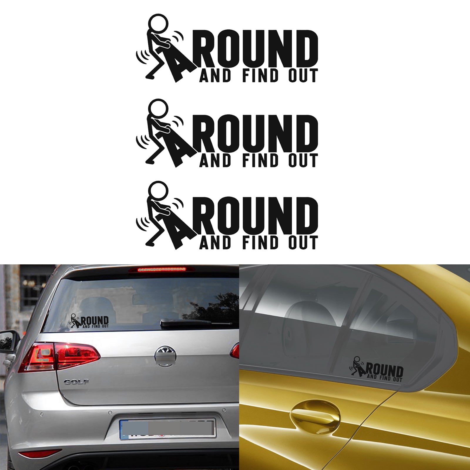 Xotic Tech FAFO JDM Car Window Decal, 3-Piece Reflective Vinyl Sticker Set
