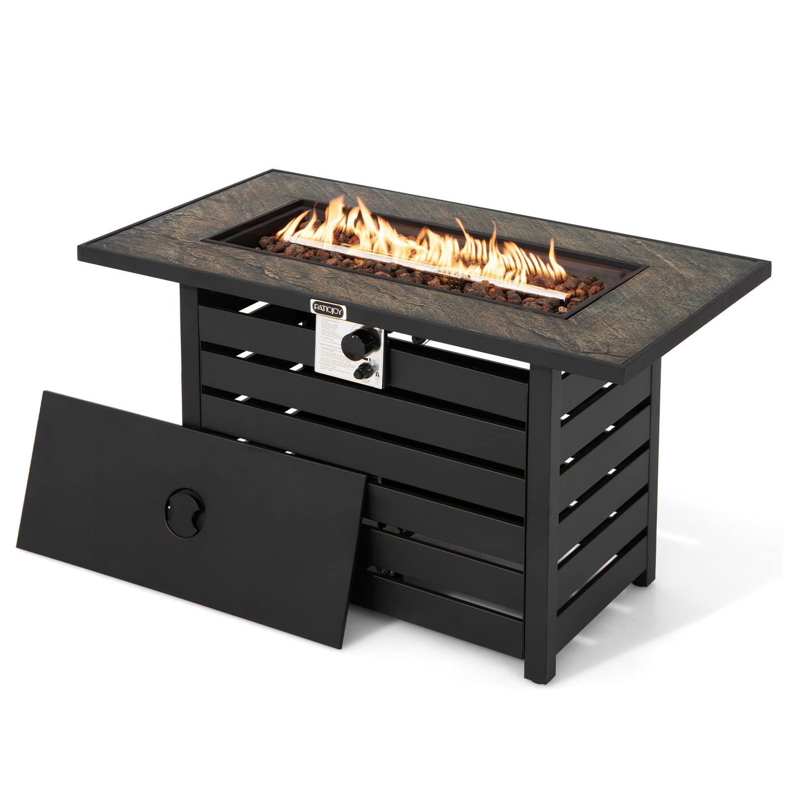 Tangkula 42 Inch Outdoor Propane Fire Pit Table with 50,000 BTU Heating