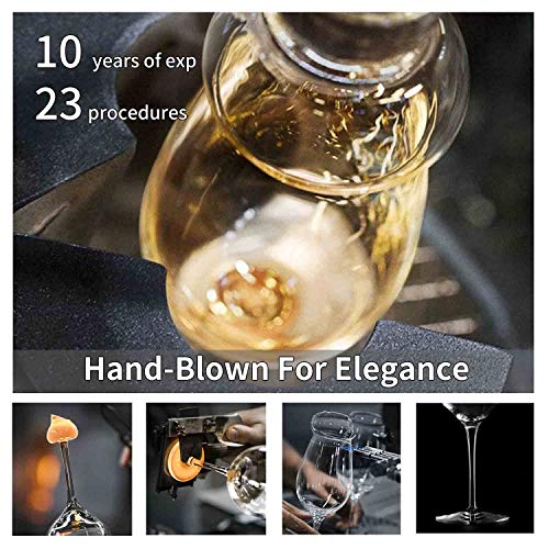 Elegant Handcrafted Burgundy Wine Glasses - Italian Style, Lead-Free Crystal Glass Set