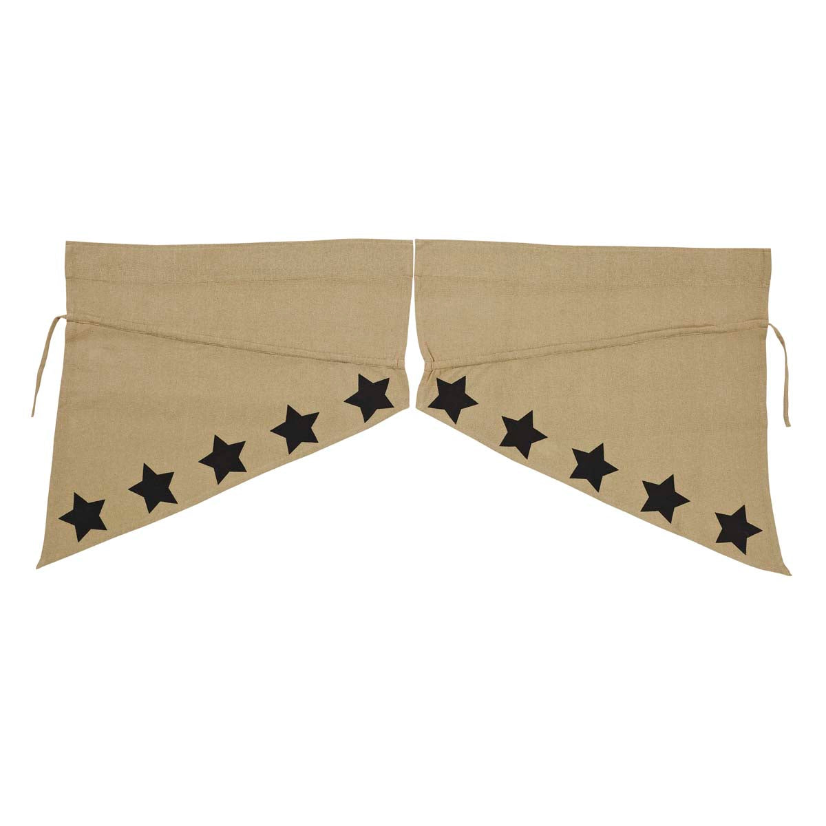 Rustic Country Style Burlap Swag Curtain Set