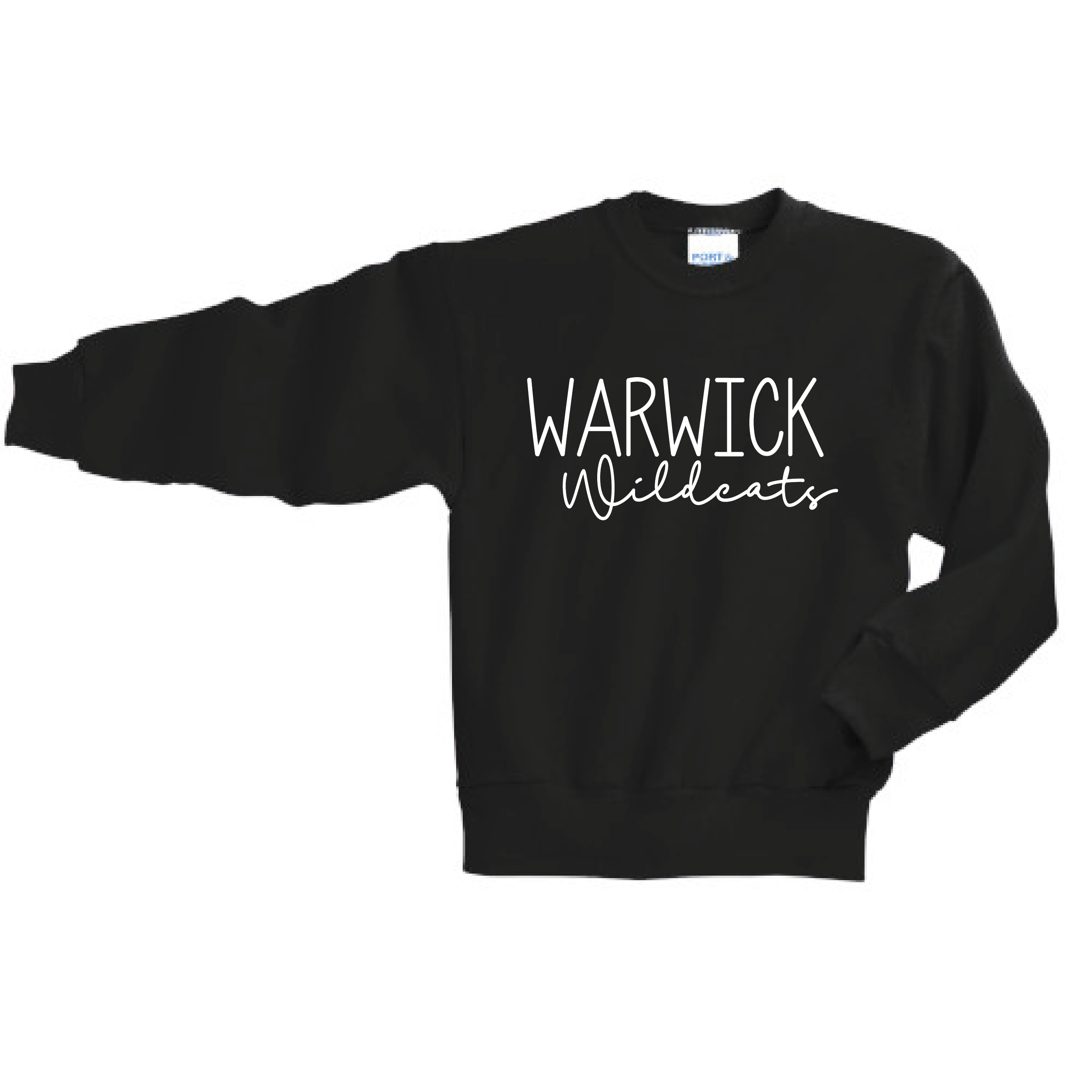 White Warwick Wildcats Fleece Crewneck Sweatshirt
