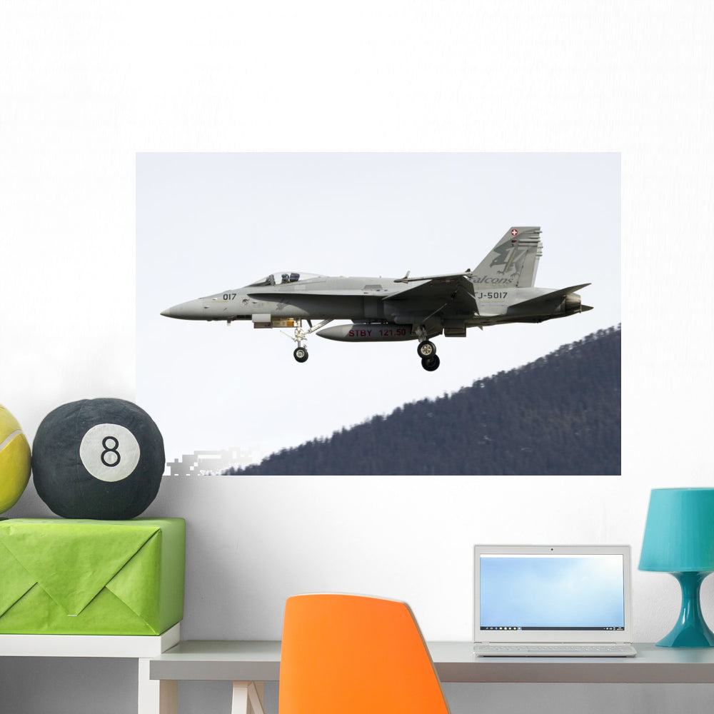 F-18 Hornet Swiss In-Flight Vinyl Wall Decal