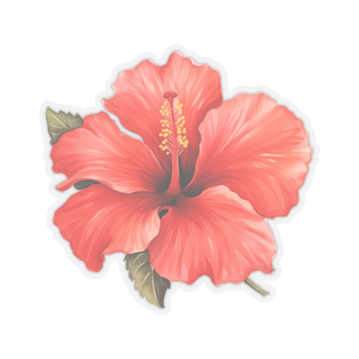 Hibiscus Flower Vinyl Sticker Decal - Waterproof & Reusable for Multiple Surfaces