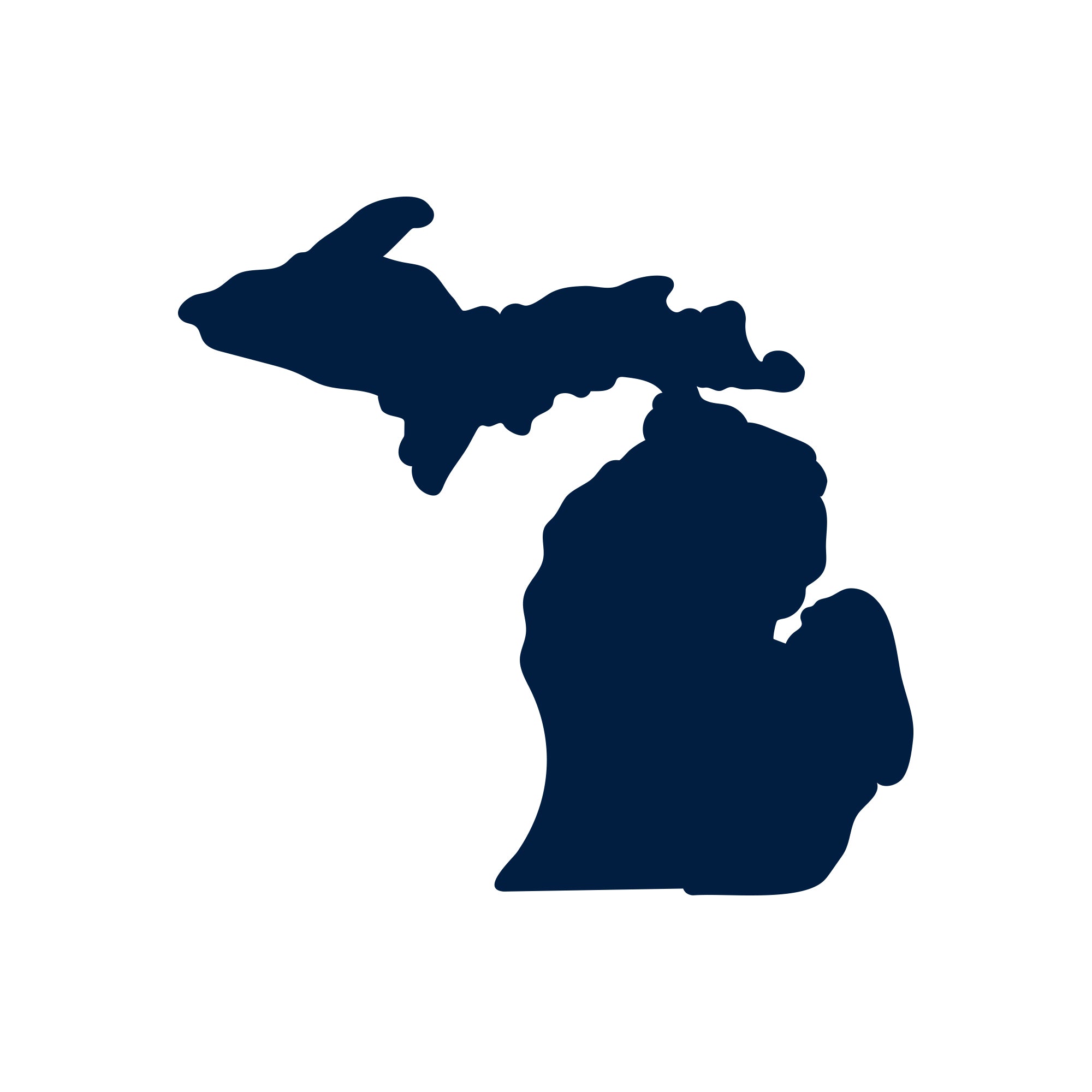Michigan Wolverines Silhouette Decal - Navy