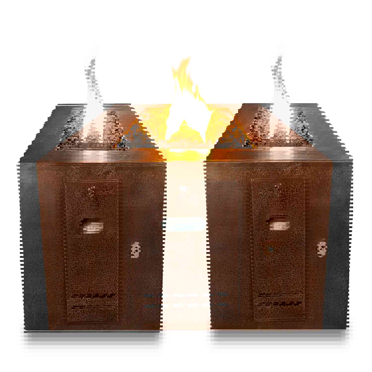 72 x 38" Moreno Copper Rectangle Gas Fire Pit with Hidden Propane Tank