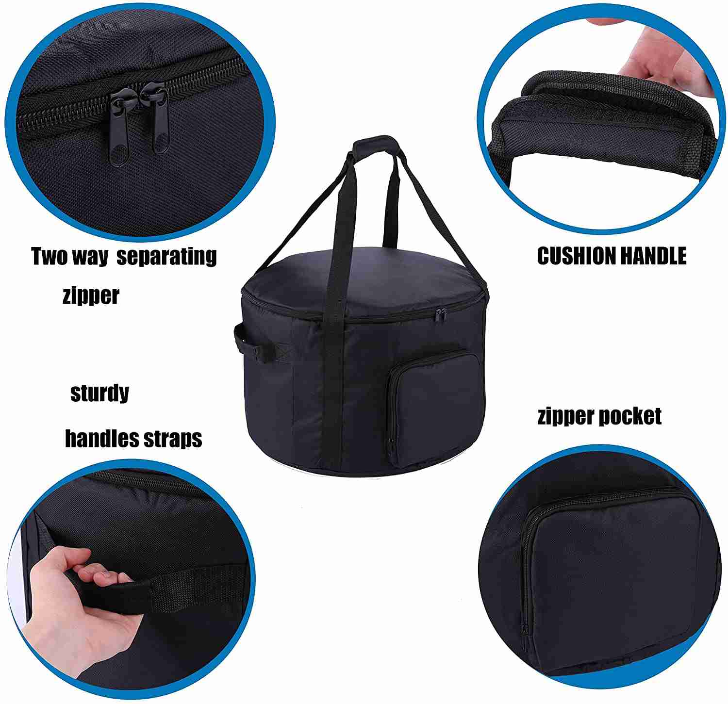 SIRUITON Outdoor Fire Pit Bag, Waterproof Travel Case for 19" Propane Gas Fire Pit