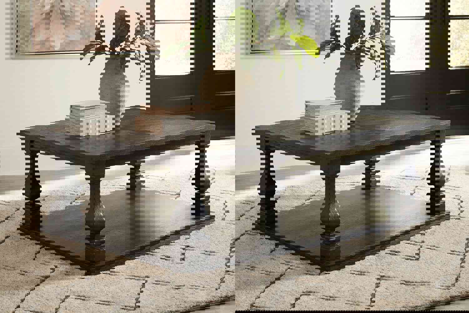 Elegant Vintage-Inspired Rectangular Coffee Table