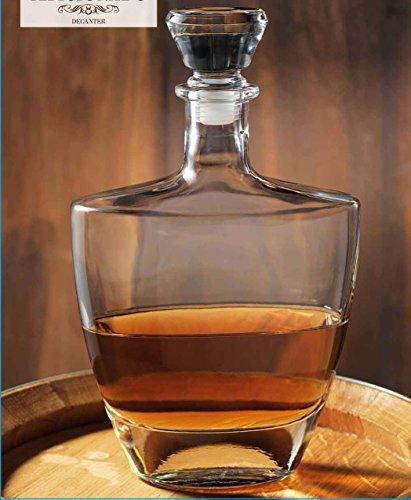 Elegant Vintage Oval Whiskey Decanter Set with Rubber Stopper (740ml)