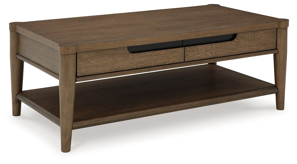 Stylish Roanhowe Rectangular Coffee Table with Storage