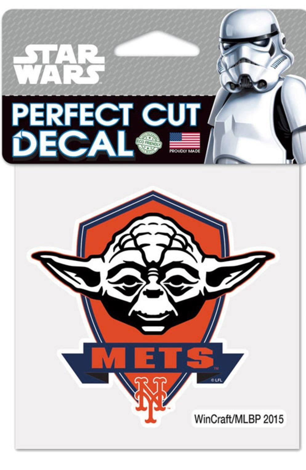 New York Mets Yoda Die Cut Decal Sticker 3x3 Inches